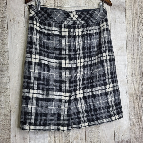 L.L Bean Wool Blend Skirt. Size 8. Grey, Black & White. - Picture 4 of 9